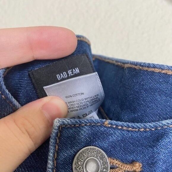 Express NWT Dark Wash 100% Cotton Dad Jean 6 - Picture 5 of 8
